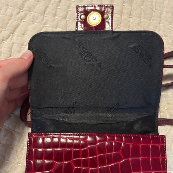 Tosca Blu Red Croc-Embossed 100% Leather bag - Picture 4 of 5